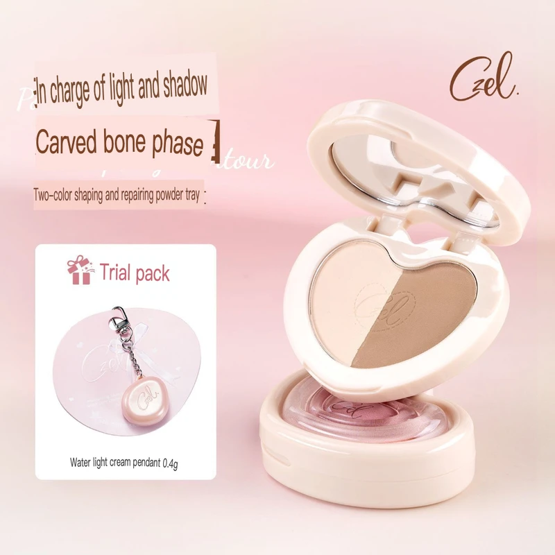 Two-color contouring powder plate, high gloss, matte, shadow, side natural nose one-piece plate surface contour
