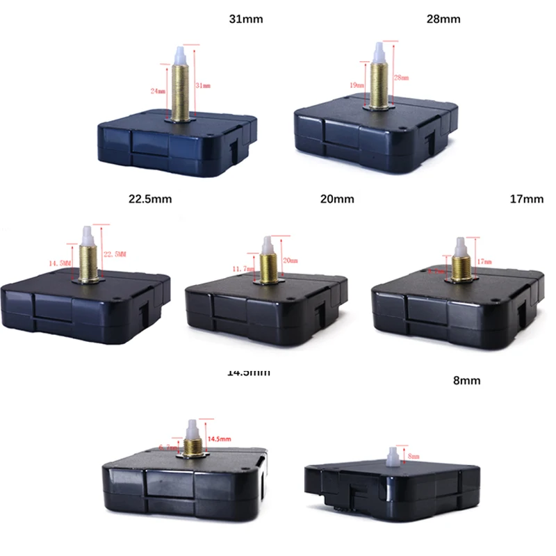Запчасти для самостоятельной сборки, механизм для ремонта, кварцевые стрелки, двигатель часов 20 мм, максимальная толщина циферблата, длина вала 8-31 мм