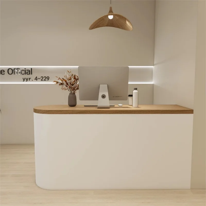 Small simple modern women's clothing store bar table courtyard reception counter hairdresser front desk