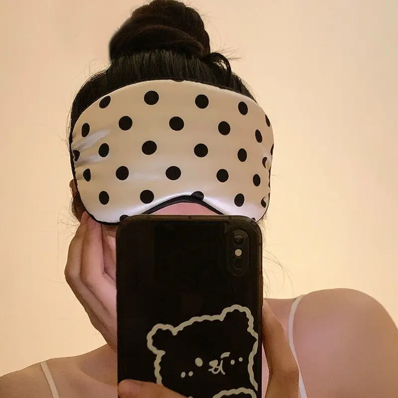 Dot Imitated Silk Eye Patch Shading Sleep Eye Mask Eyepatch Travel Relax Cover Eyeshade Health Sleeping Shield Soft Eye Care