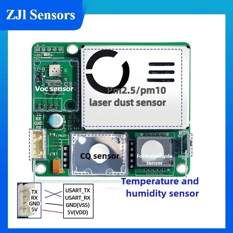 AIR-MOD-001 all-in-one air quality gas sensor carbon dioxide pm formaldehyde voc temperature and humidity detection module