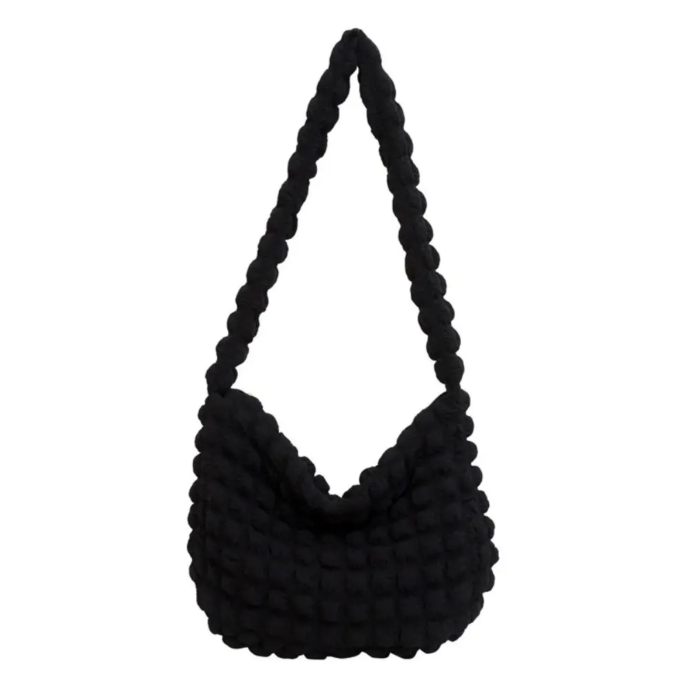 

Pleated Cloud Bubble Shoulder Bag Korean Style Solid Color Plaid Crossbody Bag Crossbody Bag Large Capacity Tote Bag Travel
