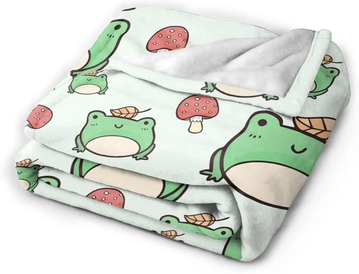 Cute Green Frog Blanket, Flannel Blanket Fluffy  Fuzzy Throws Non-Shedding for Nap Bed Sofa Couch  Decor, Adults  Teens Frog Gif