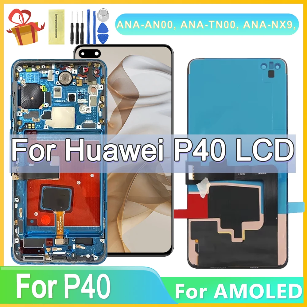 

For HUAWEI P40 6.1''For ANA-AN00 ANA-TN00 ANA-NX9 ANA-LX4 LCD Display Touch Screen Digitizer Assembly Replacement