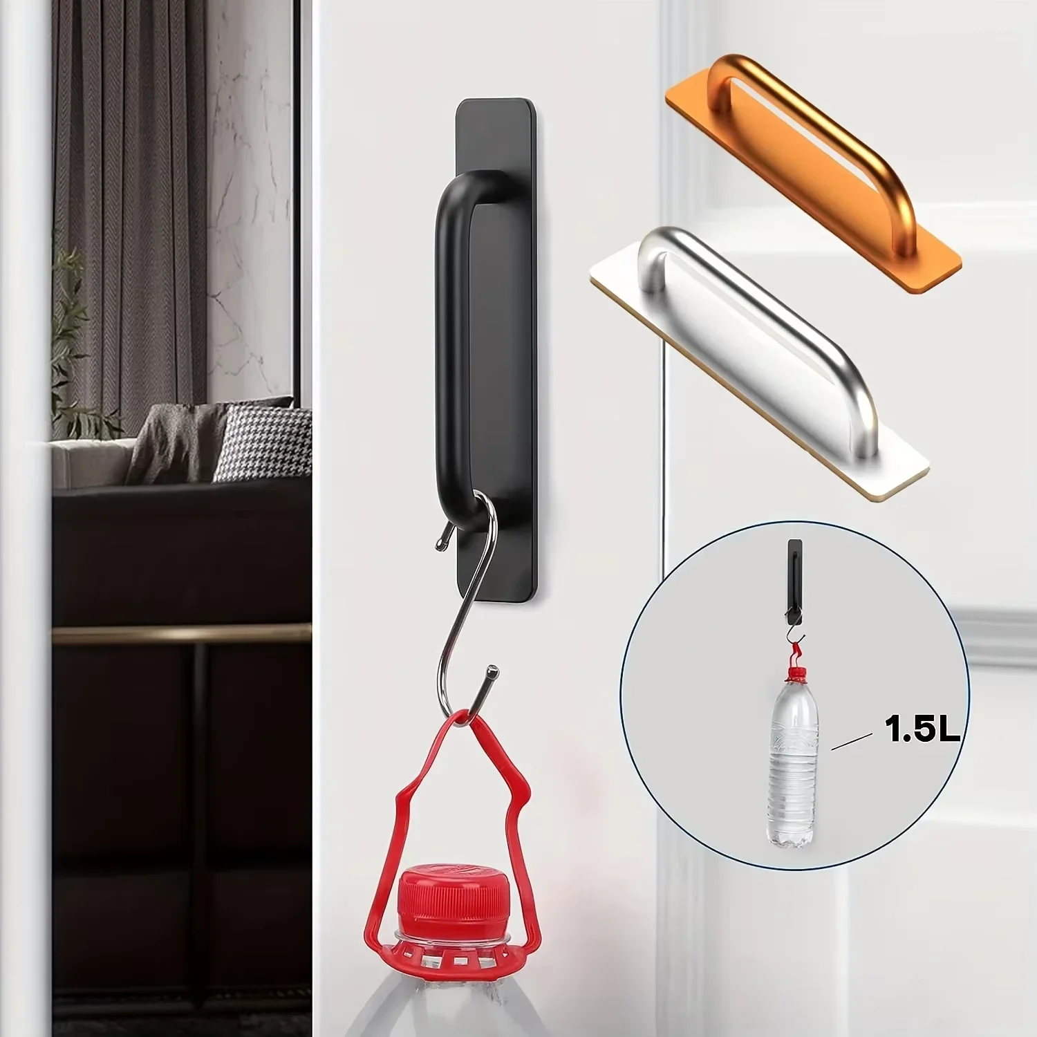 

Самоклеящиеся ручки ящика шкафа мгновенного действия — клейкие дверные ручки из нержавеющей стали 5,8 дюйма, конструкция без сверления