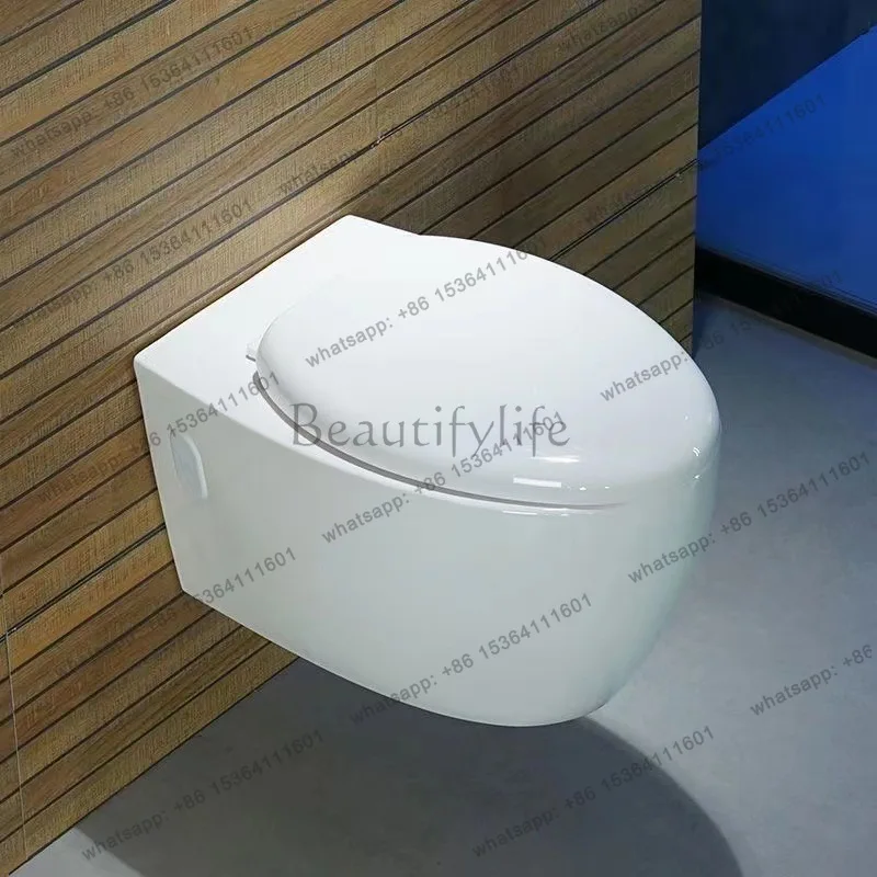 Wall-mounted toilet, hidden water tank, suspended embedded ceramic intelligent flushing