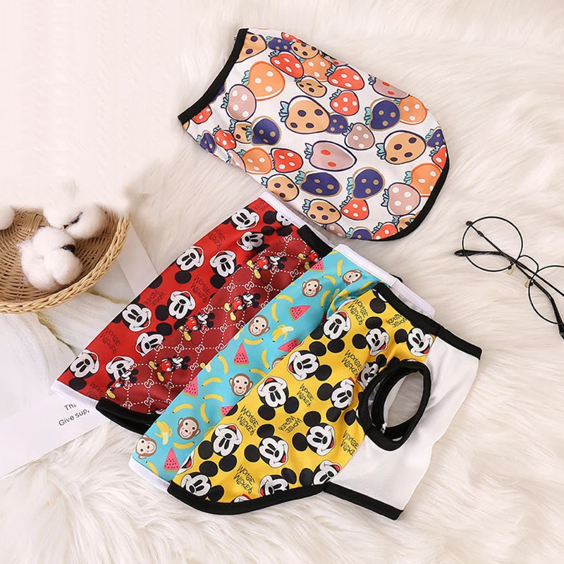 Summer Pet Clothing Vest for Small Dogs Cats Sweet Print  Sphynx Cat Clothes Kitten Pullovers Puppy T-shirt roupa para gato