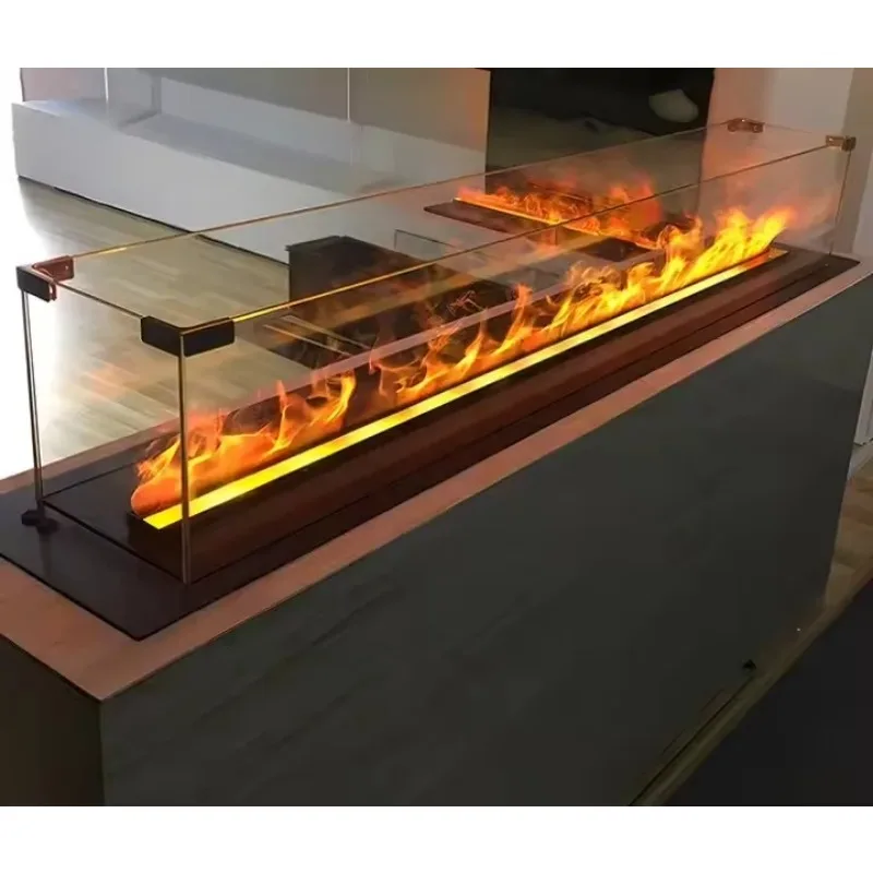 3D Water Vapor Fireplace App Control 64-color LED Flame for High-end Residential Decoration Built-in Electric Fireplaces