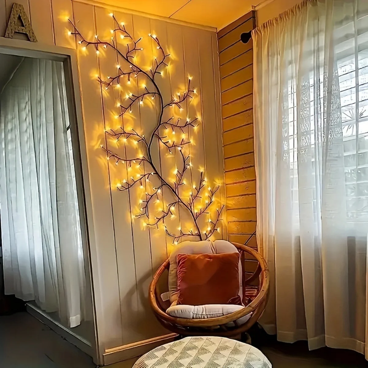 LED144 Tree Vine Light USB Powered, Constant Brightness, Branches Flexible,Bedroom Courtyard Atmosphere Decoration