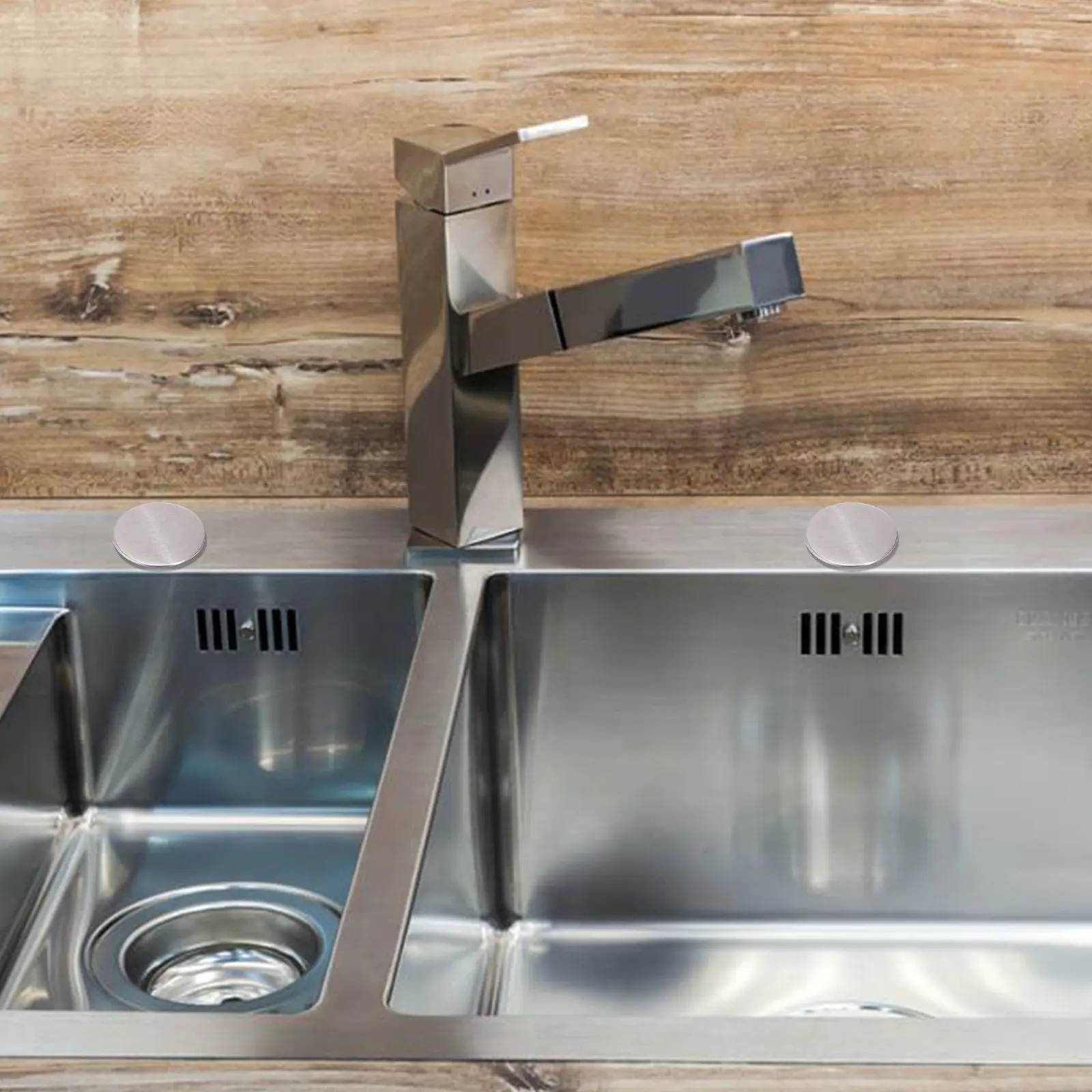 

Комплект из 4 заглушек для отверстий под смеситель из нержавеющей стали: премиум-класс, герметичные, для декора и уплотнения воды в кухонной раковине