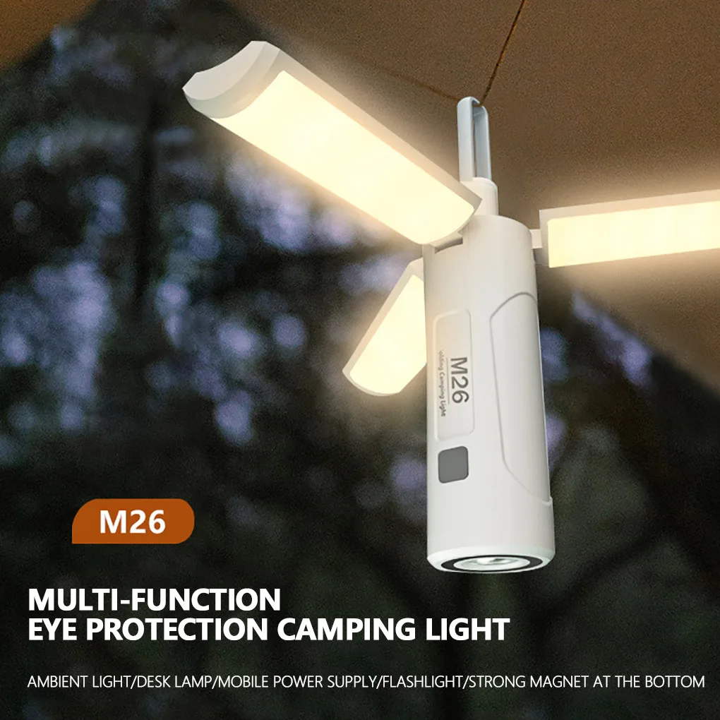 Portable Camping Lantern 3500mAh Rechargeable Tent Light Foldable Magnetic Suction Hanging Light Emergency Lamp Work Light