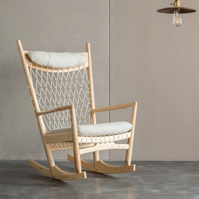 Household living room solid wood rocking chair nap recliner single sofa chair