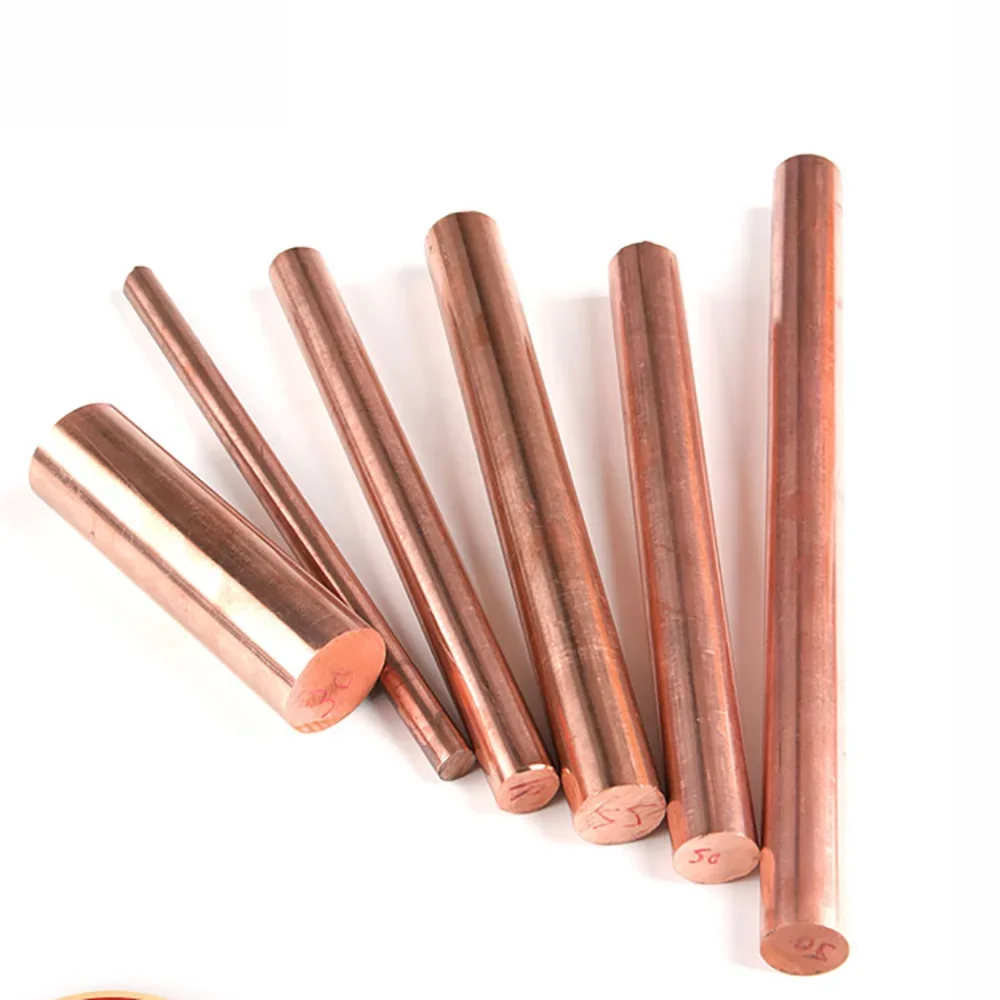 

T2 Copper Rod Dia 12,14,15,16,18,20,22,25,28,30mm Brass Metal Round Bar Length 150mm 250mm 400mm Solid Pure Copper Die Discharge