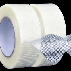 20M Transparent Grid Fiber Tape Super Strong Mesh Single-Sided Tapes Wear-Resistant Glass Fiber High Viscosity Reinforced Tape