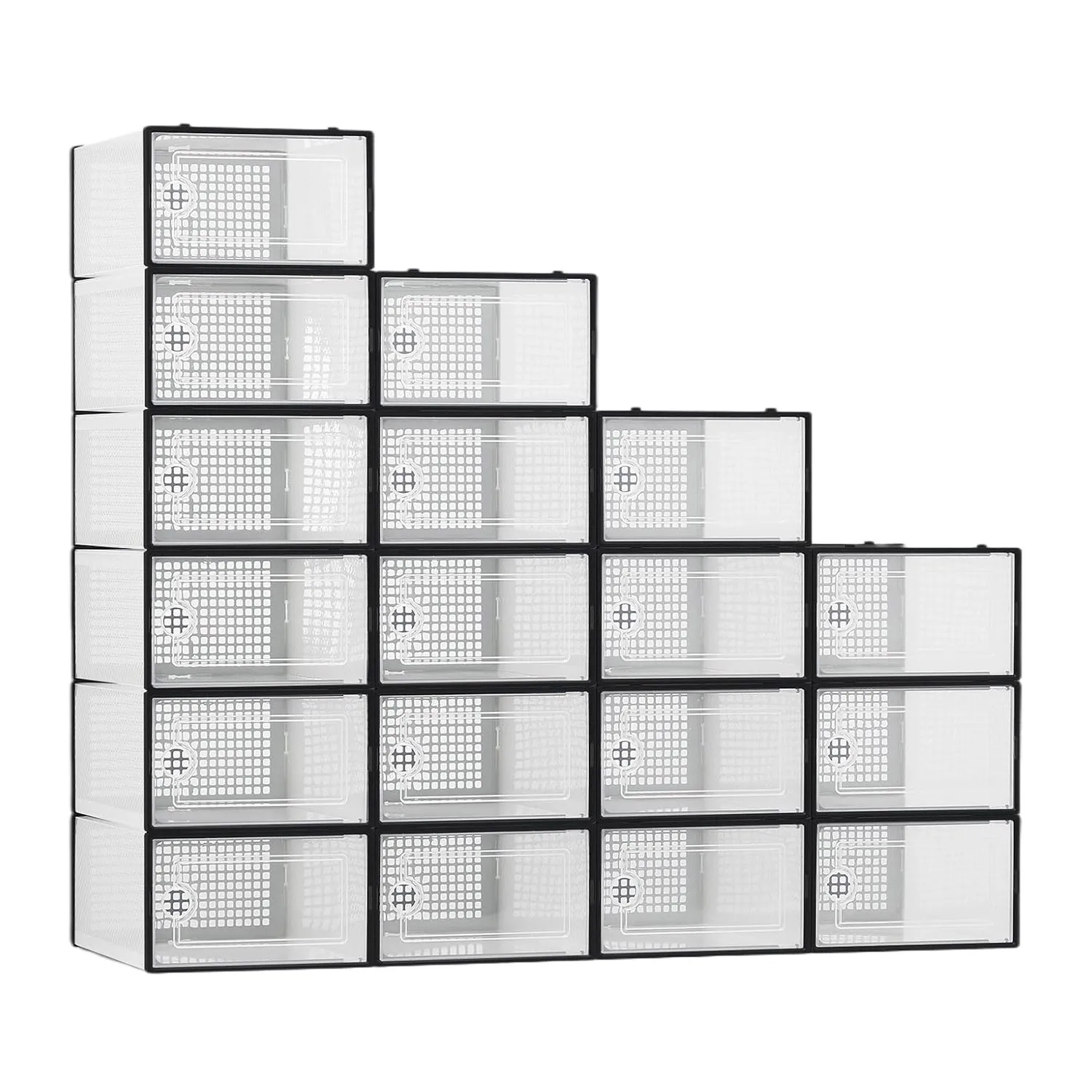 18 stuks transparante schoenendozen stapelbare schoenendozen opslag plastic schoenendoos stofdichte sneakerdozen schoenen meubelorganisatoren