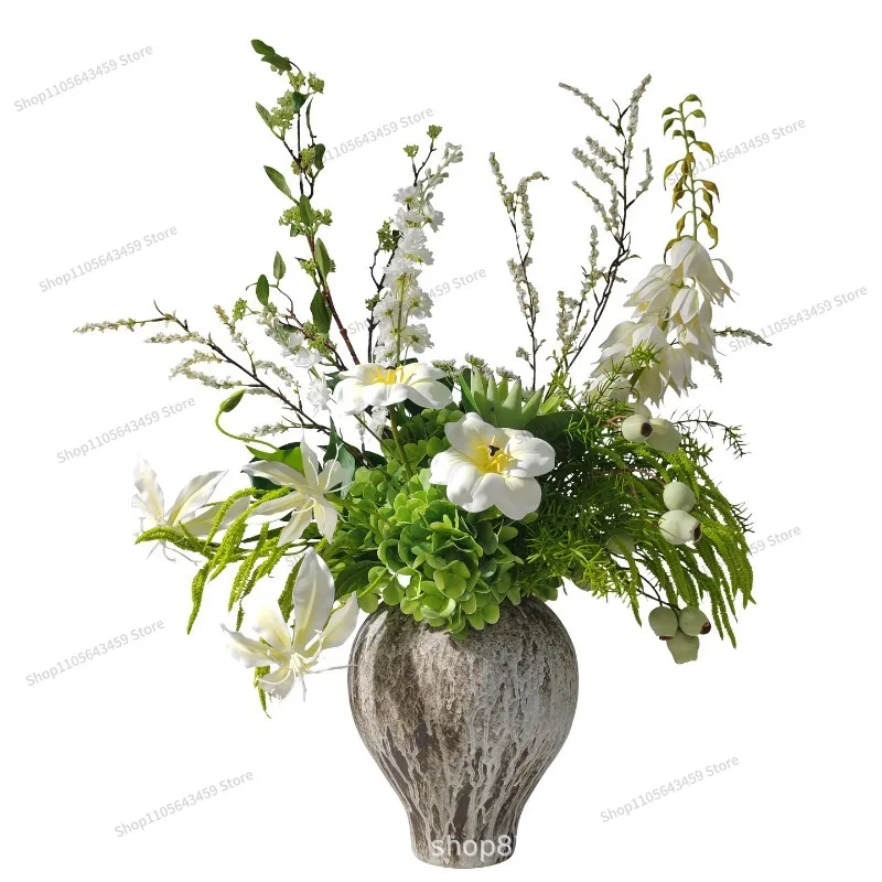 For new Chinese simulated flower art green plant desktop bonsai coffee table living room entrance fake flower ornament