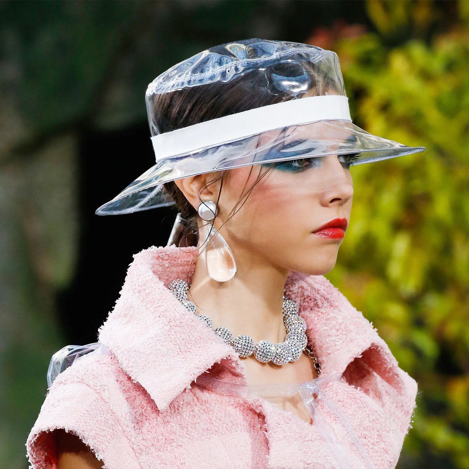 

Fisherman Hat Cap Waterproof Transparent PVC Material Leopard Bucket Hat Print White Sun Protection Beach Outdoor