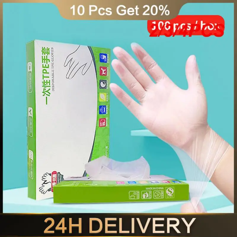 2/3/4PCS Tpe Gloves Waterproof Durable Household Cleaning Gloves Kitchen Accessories Disposable Gloves Transparent Boxed