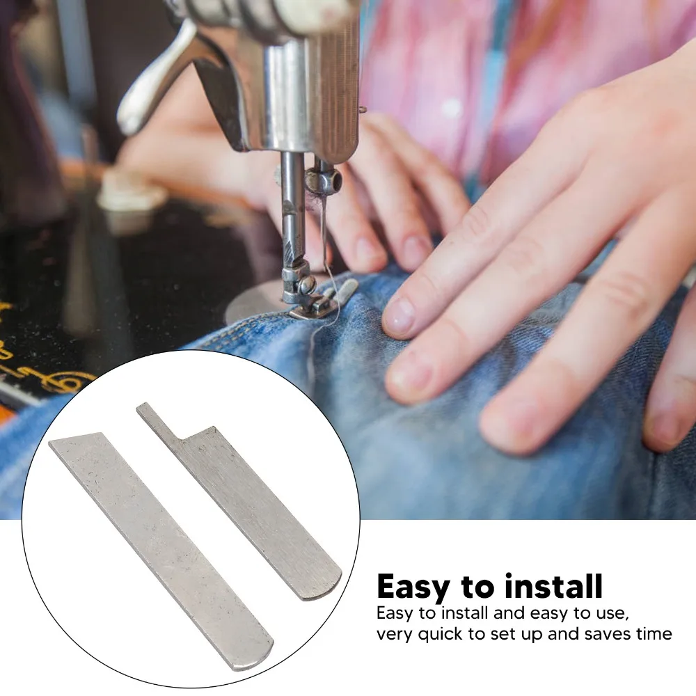 2Pcs Steel Sewing Machine Blade Compatible Upper Lower Set Overlocker Blade Practical Durable for GN1‑2 81‑6