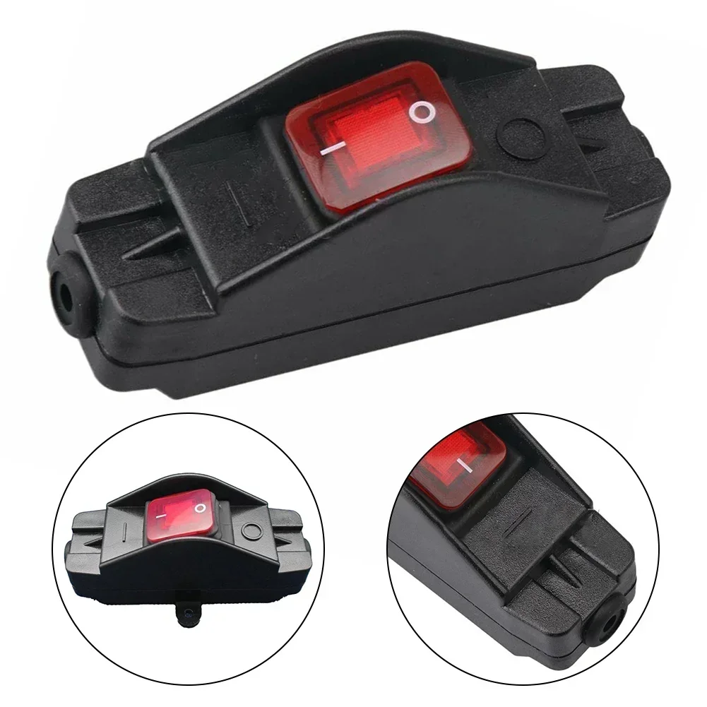 30A 220V On/Off Inline Cord Switch With Indicator Black IP65 Waterproof Plastic In Line Cord Rocker Switch Replacement Parts