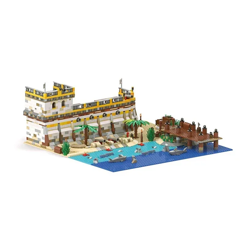 Medieval City Dock Model Moc Building Bricks Coastal Castle Technology Modular Blocks Gifts Christmas Toys DIY Sets Assembly