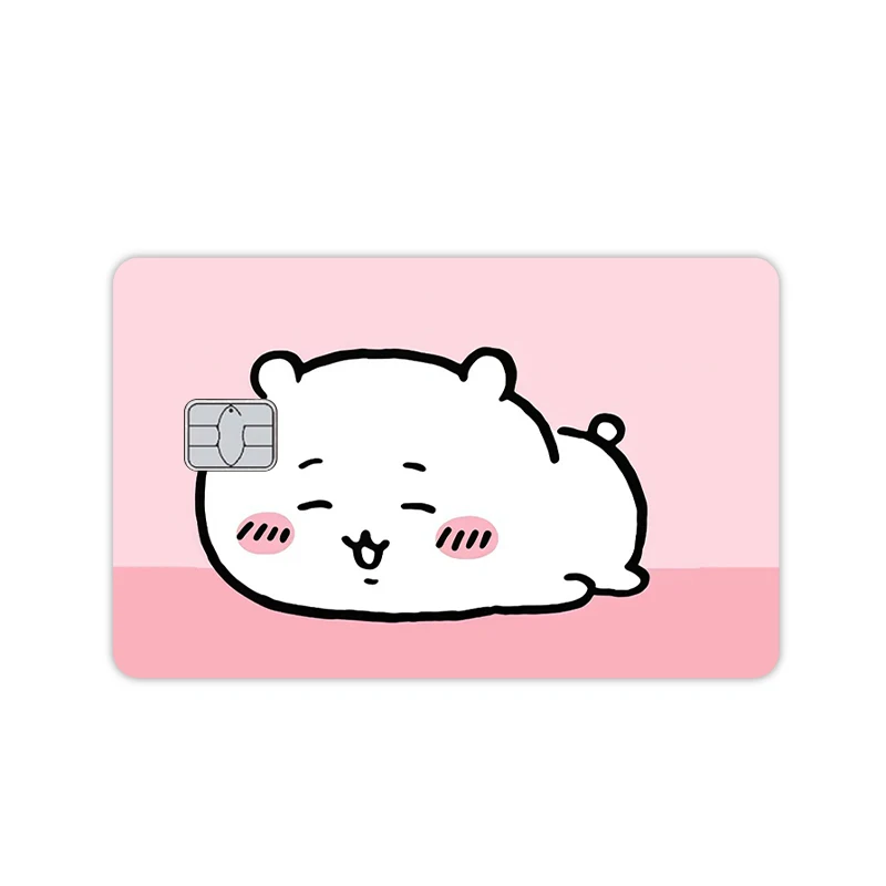 أنيمي الكرتون Diy Usagi Hachiware لطيف بطاقة الخصم الائتمان مقاوم للماء غطاء الفيلم ملصقات الجلد Kawaii ملصق مائي الشريط الجانب الأمامي غطاء
