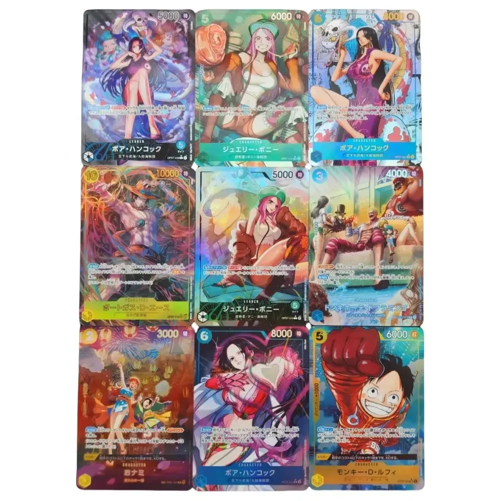 

DIY ONE PIECE Homemade Series 07th 9pcs Diy Luffy Hancock Opcg Color Flash Anime Peripheral Collection Card Holiday Gift