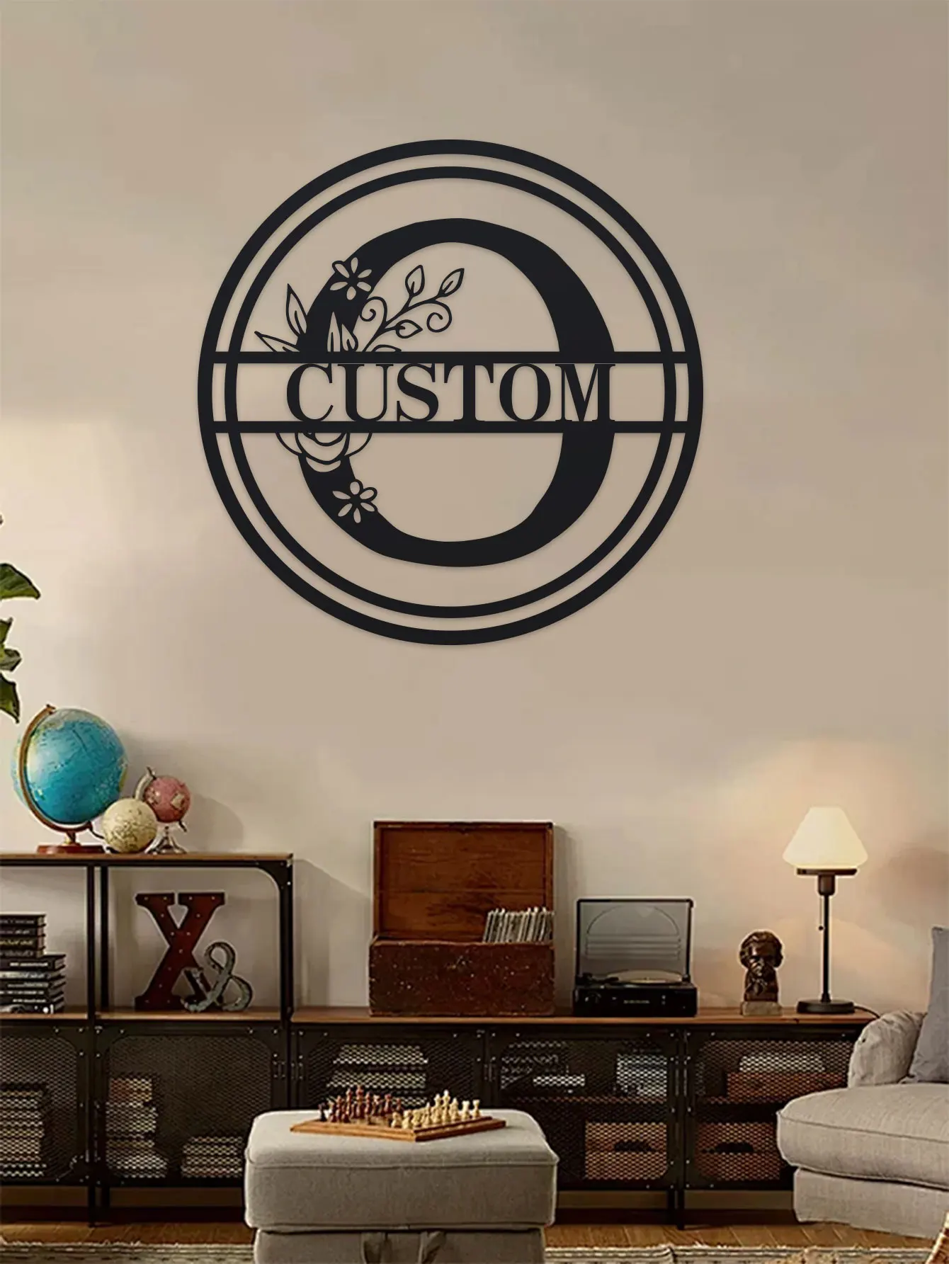 علامة معدنية اسم مخصص الرسالة الأولية حرف واحد فقط شخصية شريط معدني تسجيل الحديثة الصلب جدار معدني النحت قطع علامة ل Di #5