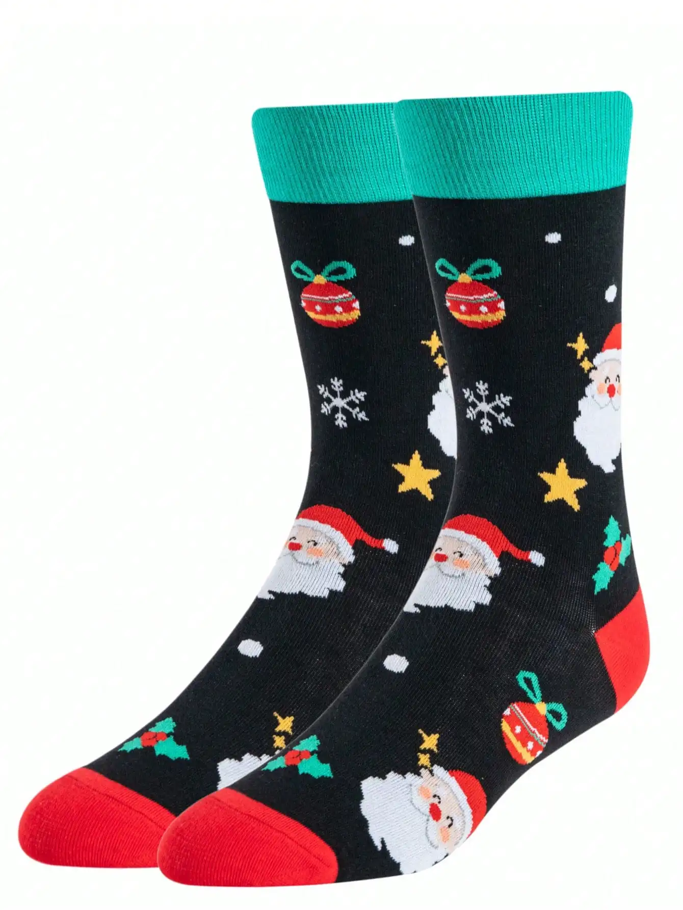 

1 пара мужских носков с милым рисунком Санта-Клауса, креативный рождественский подарок, удобные и дышащие