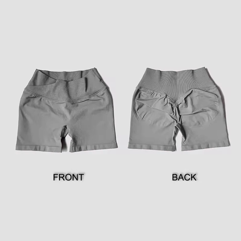 Summer Solid Color Shorts Women's Fitness Sports Cycling Shorts Gym Workout Butt Lifting Yoga Seamless Tight Pants Summer Solid