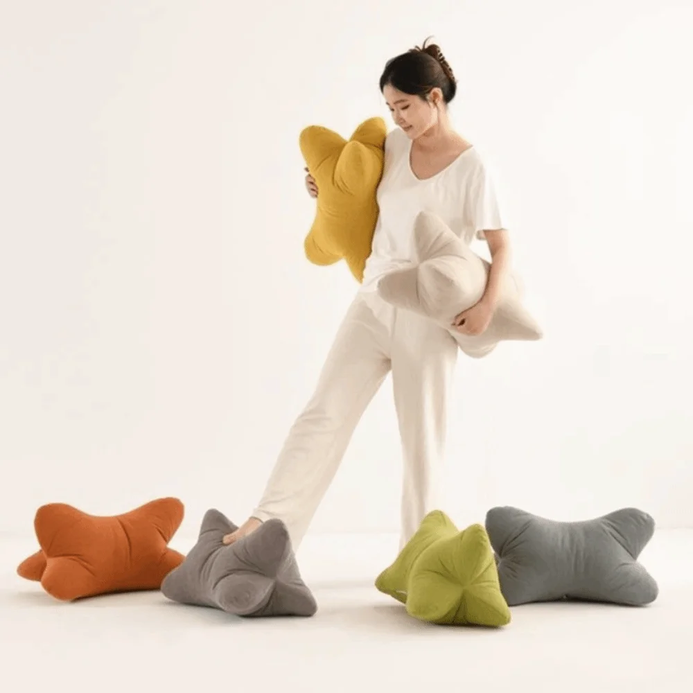 Triangular Bone Shape Cervical Support Pillow PP Cotton Filling Anti-clumping Lumbar Pillow 3D Puffy Neck Contoured Pillow