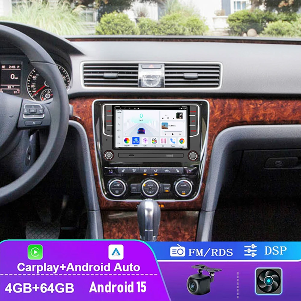 

7" 6-128GB For Volkswagen VW Passat CC 2005-2015 Car Stereo Radio Wireless Carplay Android 15 Auto Head Unit GPS Canbus