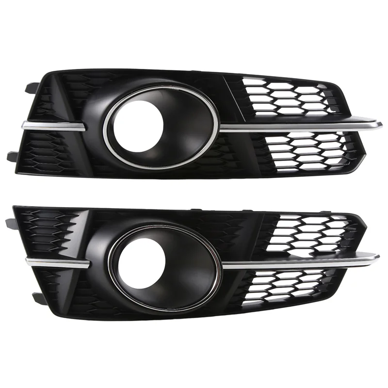 

2Pcs Front Bumper Fog Light Grille Fog Lamps Mask Cover For A6 C7 S-Line Accessories Racing Grills 4G0807681AG 4G0807682AG