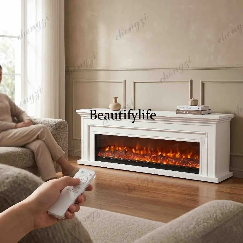 D1089 French fireplace TV cabinet electronic simulation flame living room heating modern simple homestay decoration cabinet