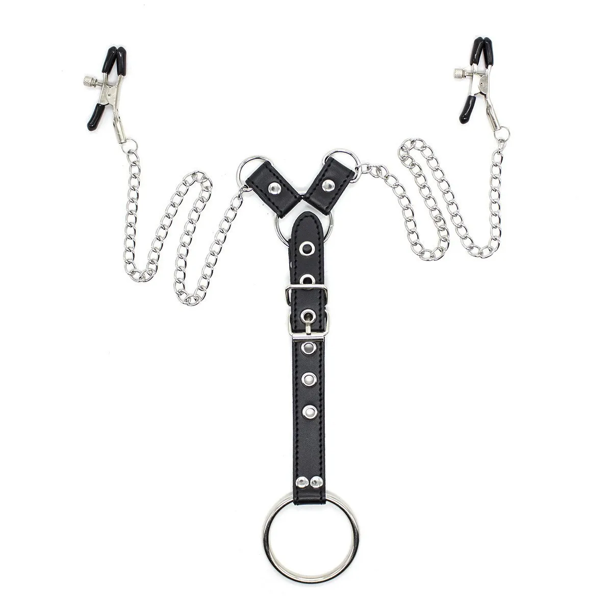 

Sex Toys BDSM Penis Cock Rings with Nipple Clamps Fetish Breast Stimulation Erotic Gadget Adult Supplies Sexy Game Exotic Toys