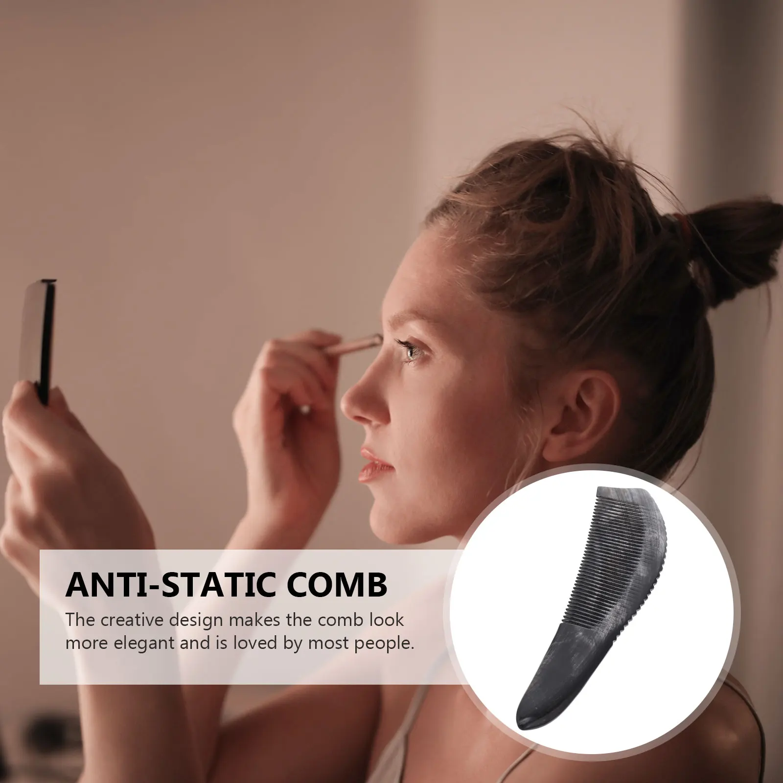 

1pc Horn For Women Durable Long Hair Portable Fashion Comb Scalp Massage Comb Hair Styling Tool Household Hairdressing