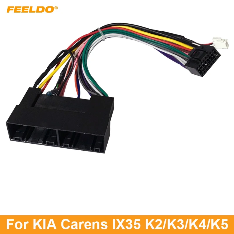 FEELDO 10Pcs Car Radio Audio 16PIN Wiring Harness Adaptor For KIA Carens IX35 K2/K3/K4/K5 Power Calbe Wire Plug Harness