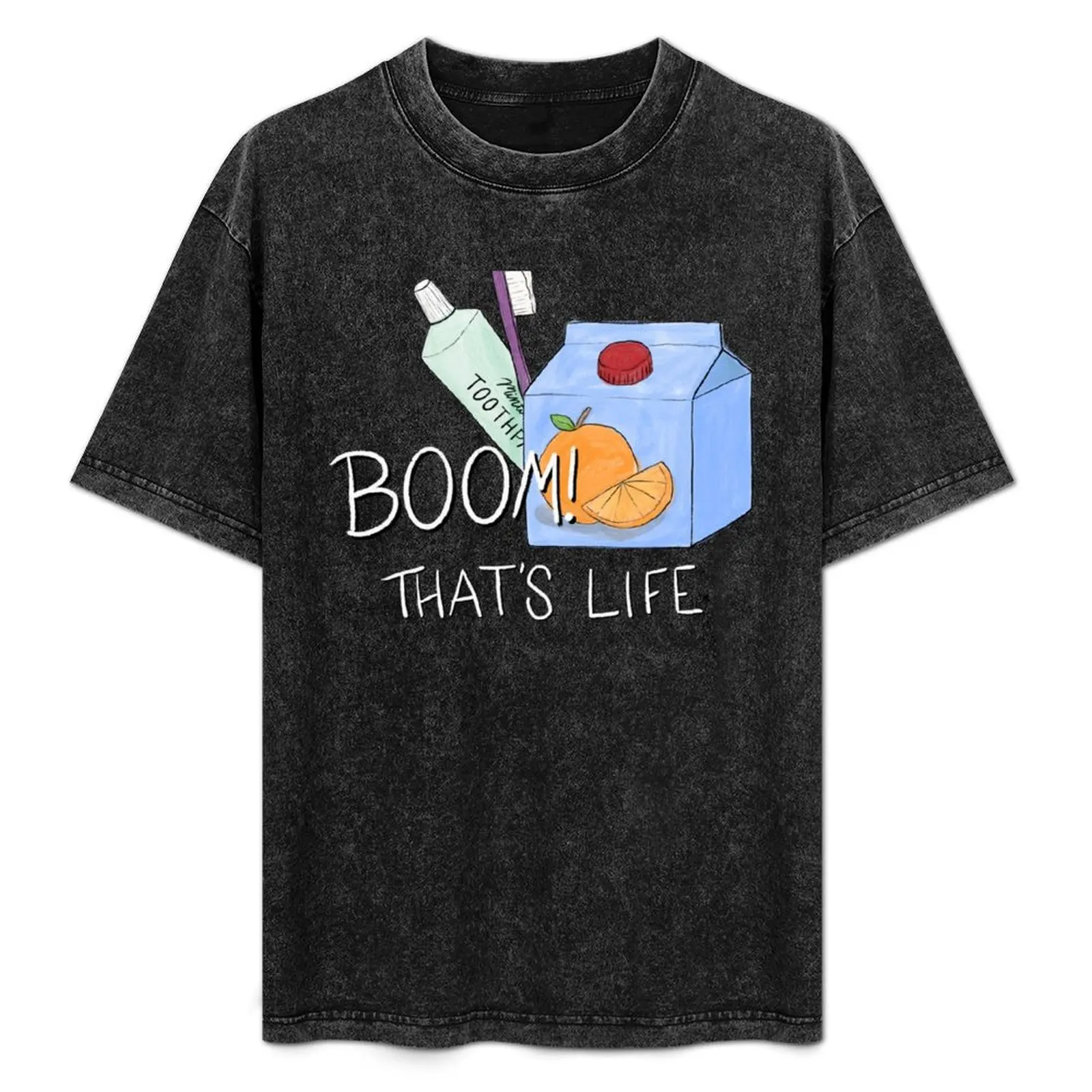 

Boom! That’s life. T-Shirt Retro Style Print Casual Top