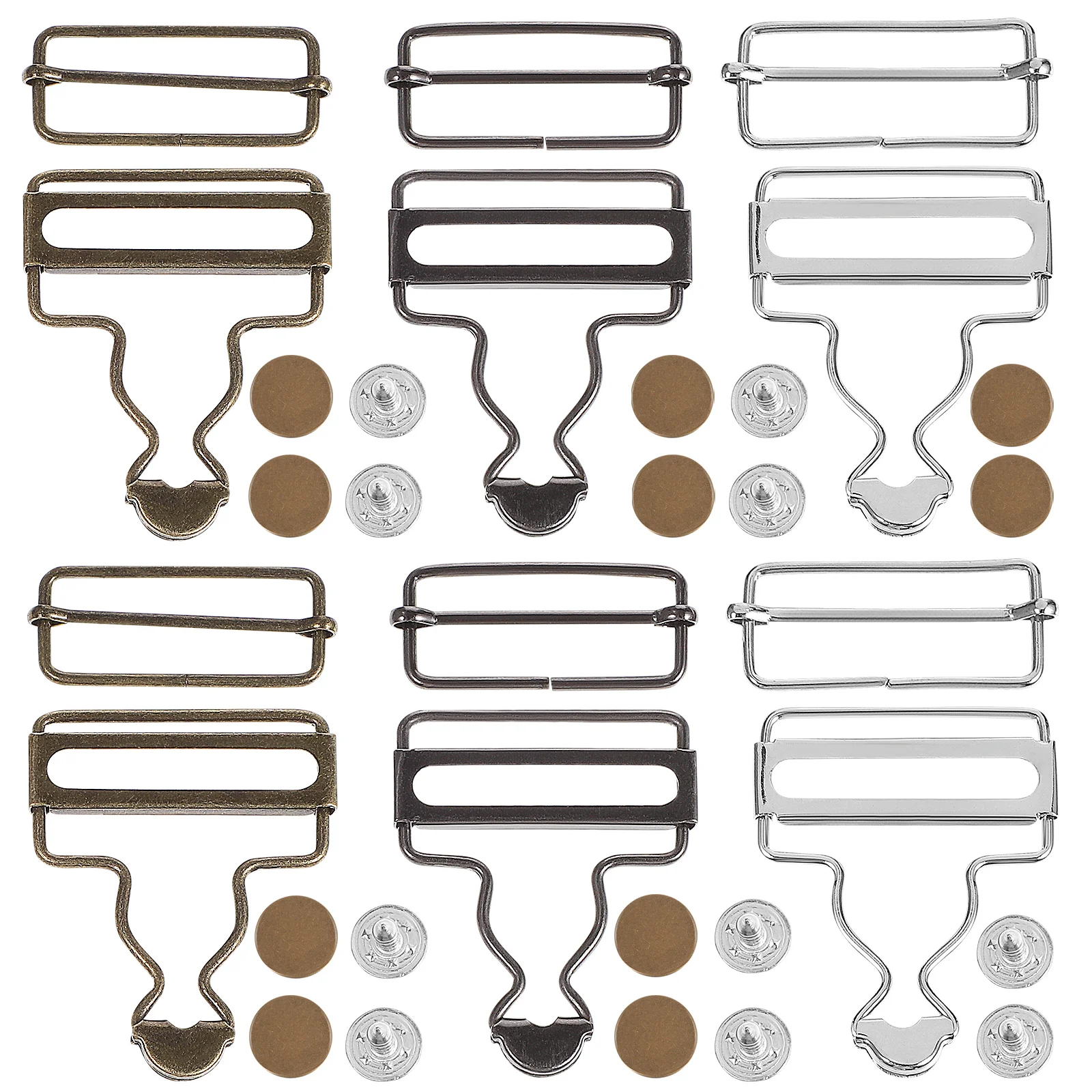 6 Sets Calabash Buckle Overalls Accessories Gourd Buckles Adjustable Metal Bib Pants Buttons Strap Fashionable Fastener for