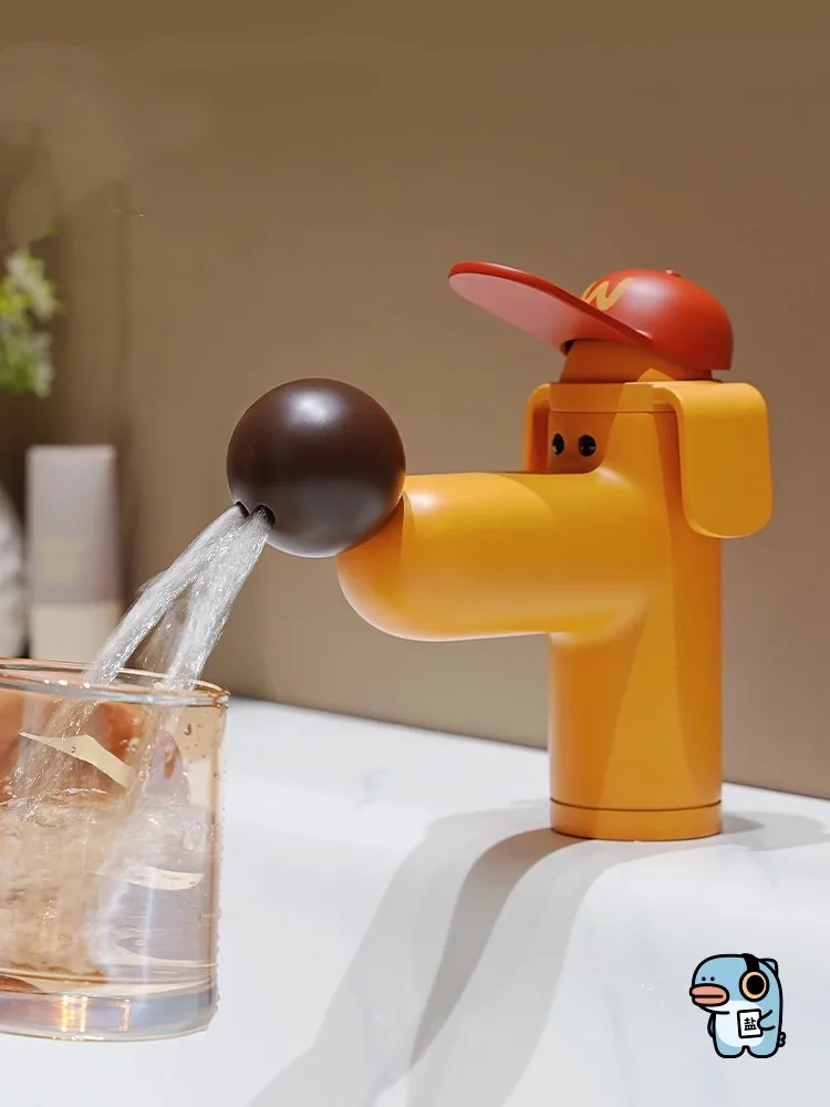 Bathroom Hot and Cold Dog Basin Faucet Single Lever New Unique Design Sink Mixer Brass Yellow or Black White