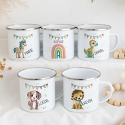 Personalized Mug for Kids Hot Chocolate Custom Animal with Name Mug for Boys Girls Handle Cup Birthday Party Favors Child's Gift