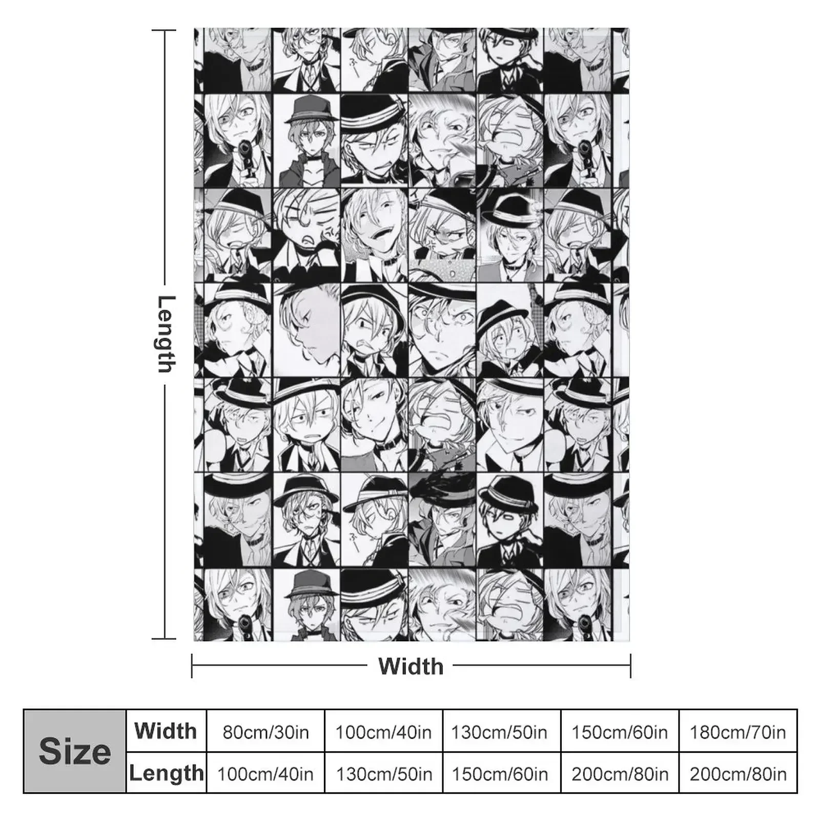 chuuya collage- manga version Throw Blanket couch cozy soft plush fuzzy picnic outdoor blanket
