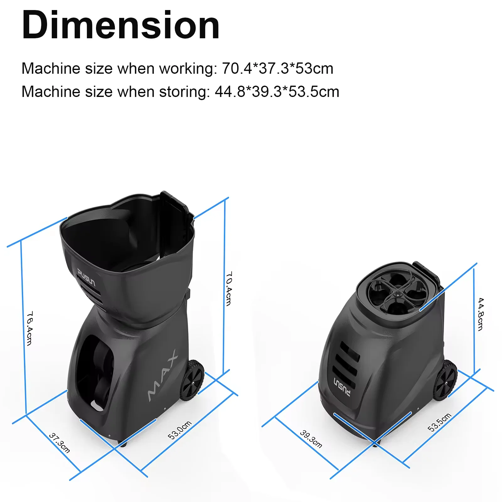 MYT SHAREWELL 2026 New PUSUN PT-MAX C Tennis Ball Machine Smart APP Remote Control High Capacity Ball Hopper Long Battery Life T