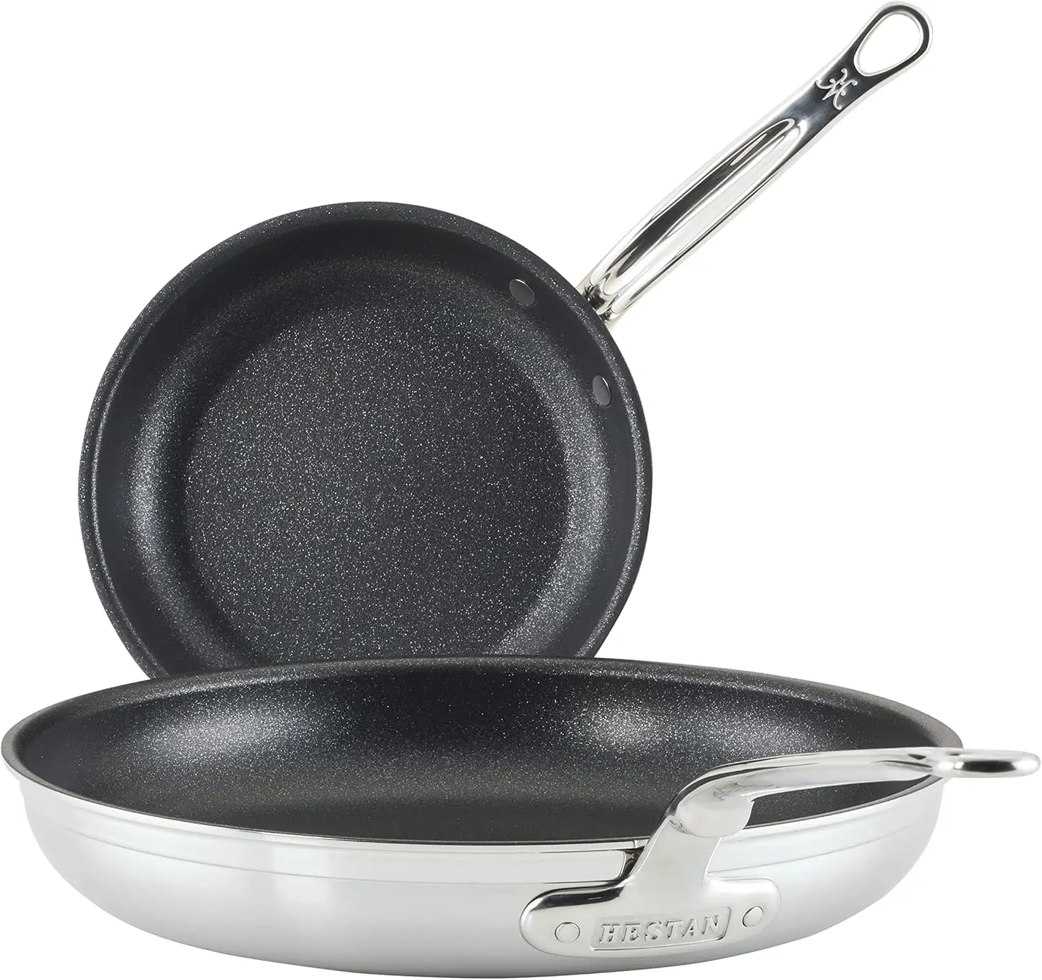 Collection - Nonstick Triple Bonded Stainless Steel Skillets, Set of Two, Made without (8.5 & 12.5-inches)