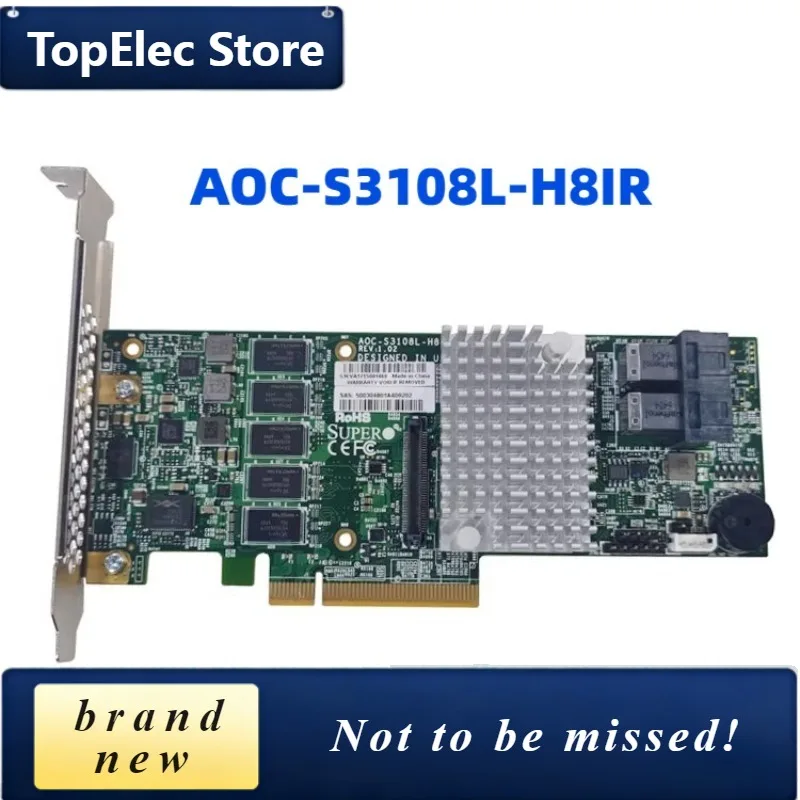TopElec Original AOC-S3108L-H8IR RAID Card 2G Cache, Disk Array Card LSI9361-8I