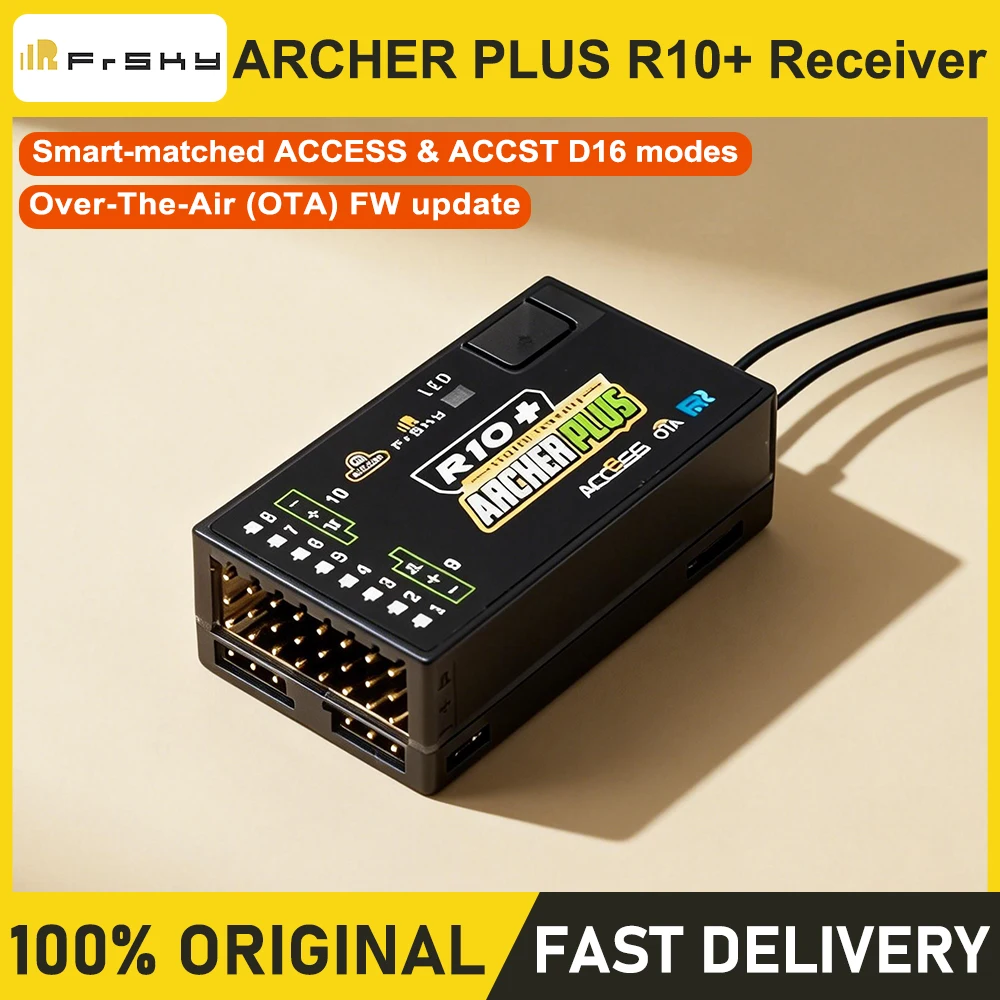 FrSky ARCHER PLUS R10 10CH 2.4G Receiver ACCESS ACCST D16 PWM SBUS FBUS S Port Telemetry RX For RC Airplane FPV Drone Taranis Tr