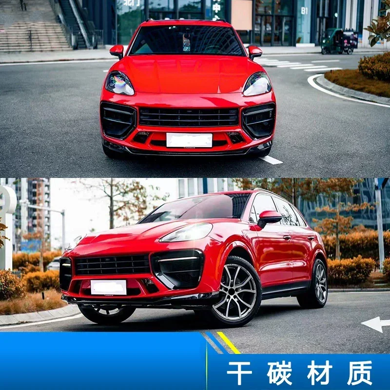 Dry Carbon Fiber Body Kit For Porsche Cayenne 9Y0 18-22 Modified New Style Front Rear Bumper Grill Surround Car Accessories