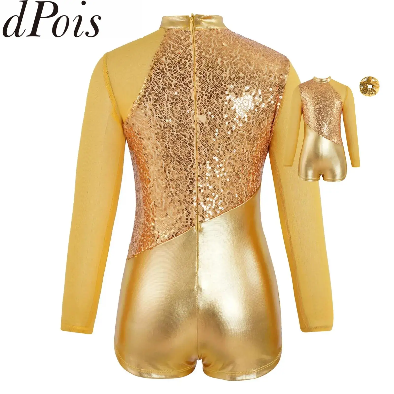 

Детский костюм для латинских танцев с блестками для девочек, джазовый хип-хоп, костюм для латинских танцев с воротником-стойкой, румба, чача, самба, трико, комбинезон, наряд для выступления на сцене