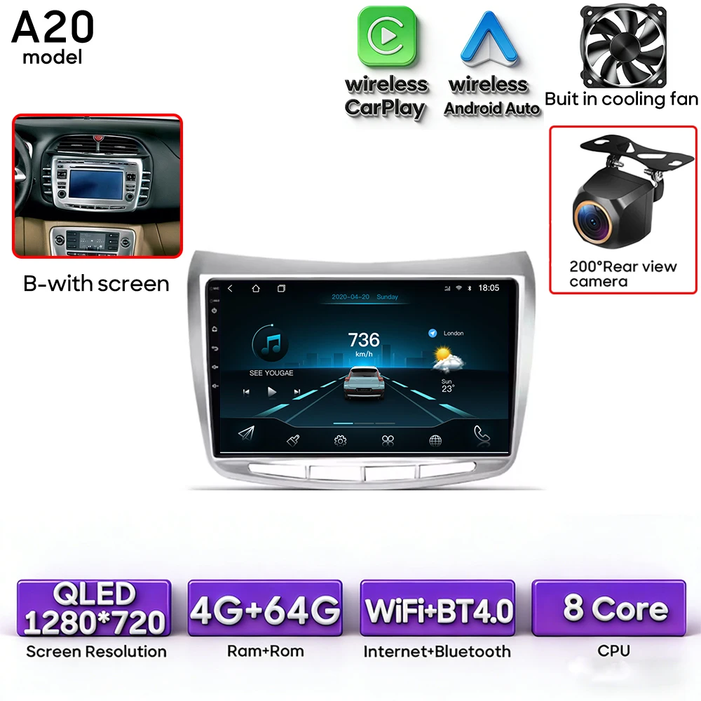 Android 15 autoradio multimediaspeler draadloze Carplay stereo voor Lancia Delta 2009 - 2019 navigatie GPS 2din DSP Wifi