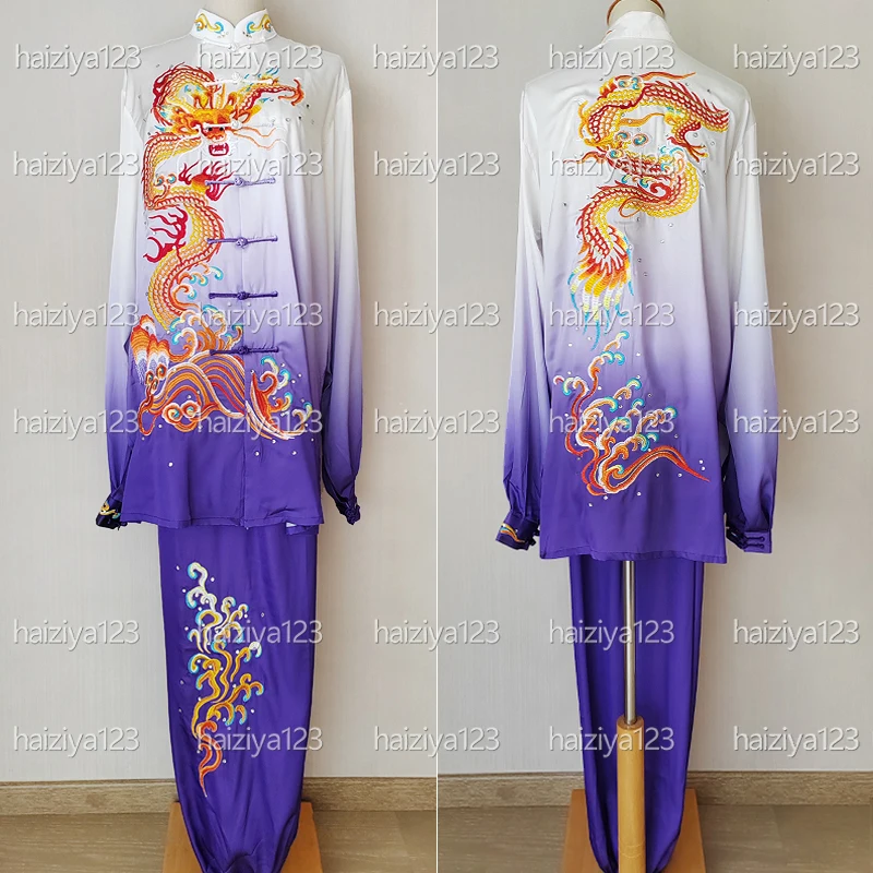 

Embroideried dragon Tai chi uniform taiji garment Wushu clothing Kungfu clothes suit for male female adults kids boy girl unisex